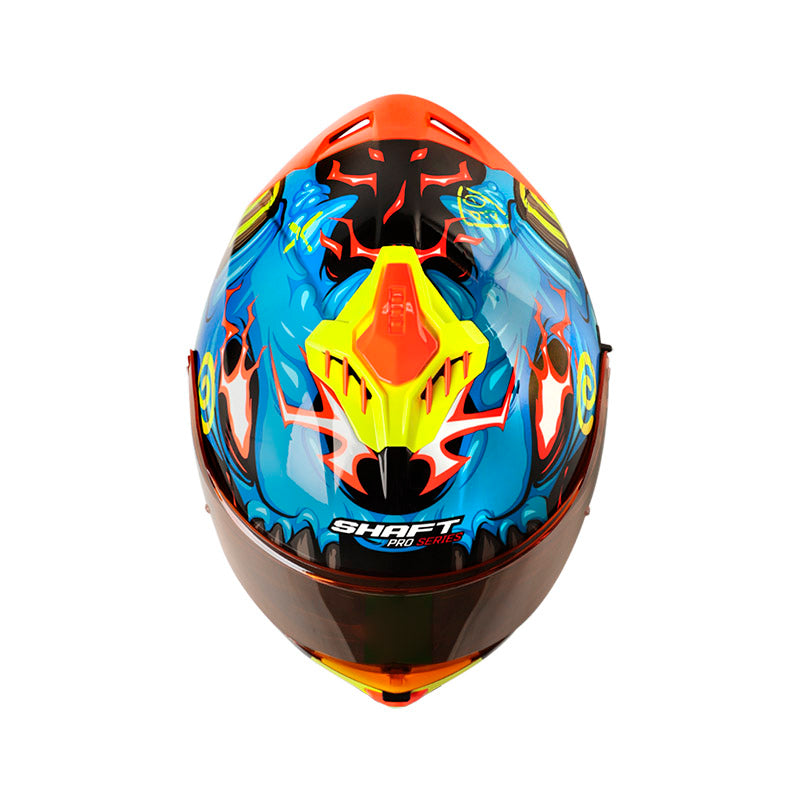 CASCO SHAFT SH-611RS PRO DRAKON AZUL NEGRO VISOR IRIDIUM