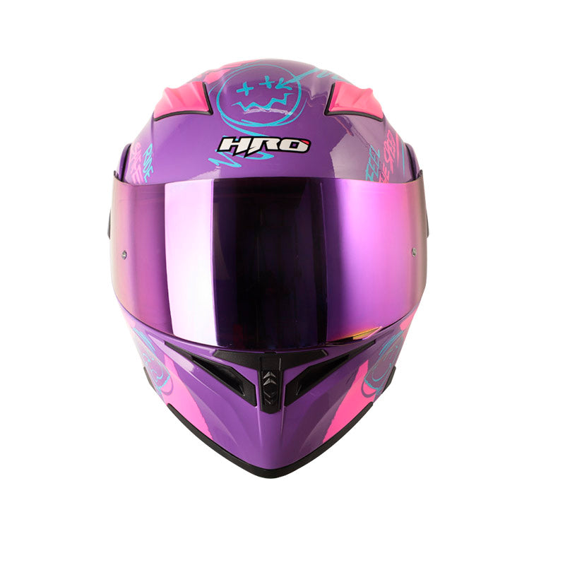 CASCO HRO HRO-3400DV RAZOR MORADO FUCSIA VISOR IRIDIUM