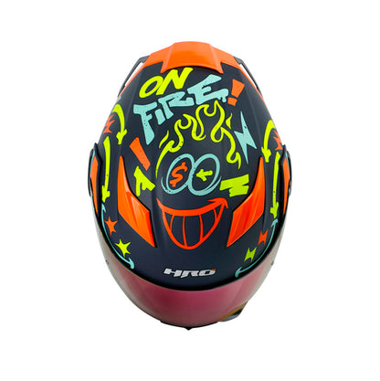 CASCO HRO HRO-3400DV YEAH MATE AZUL NAVY AMARILLO VISOR HUMO