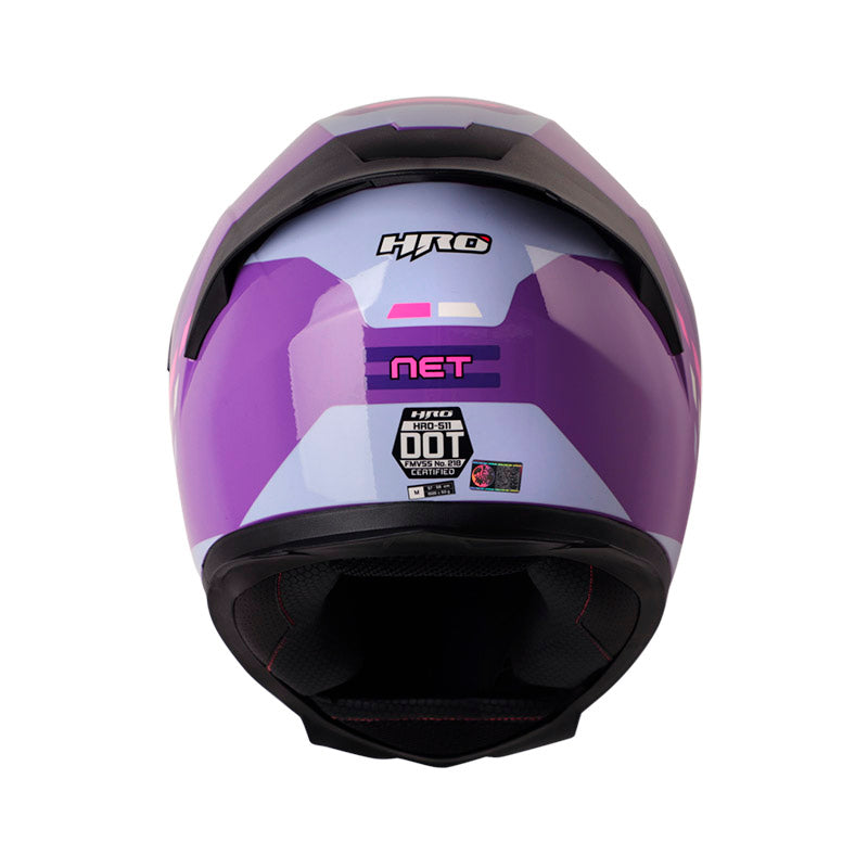 CASCO HRO HRO-511 NET MORADO FUCSIA VISOR IRIDIUM MORADO