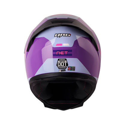 CASCO HRO HRO-511 NET MORADO FUCSIA VISOR IRIDIUM MORADO