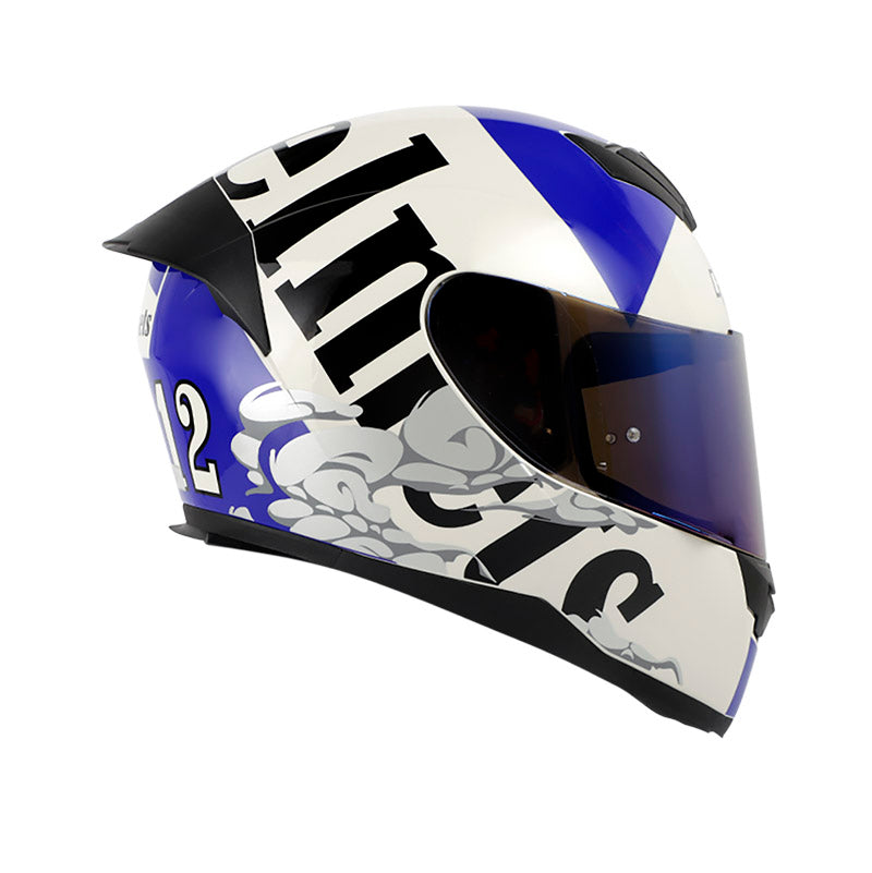 CASCO HRO HRO-511 SMOKEY GRIS AZUL VISOR HUMO