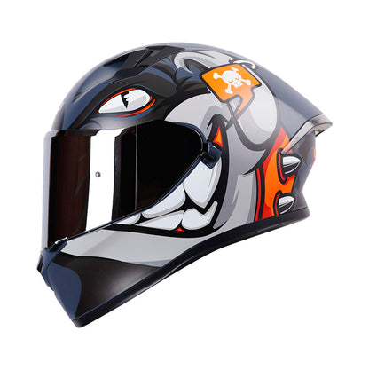 CASCO HRO HRO-523DV AARON MATE GRIS NARANJA NEON VISOR PLATA