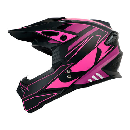 CASCO HRO HRO-MX03 WAYLER MATE NEGRO FUCSIA NEON