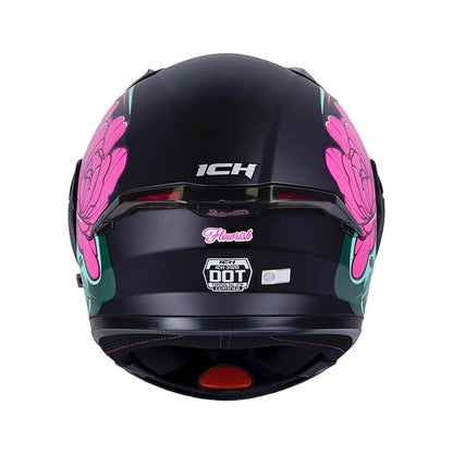 CASCO ICH ICH-3120DV FLOWRISH MATE NEGRO FUCSIA VISOR HUMO