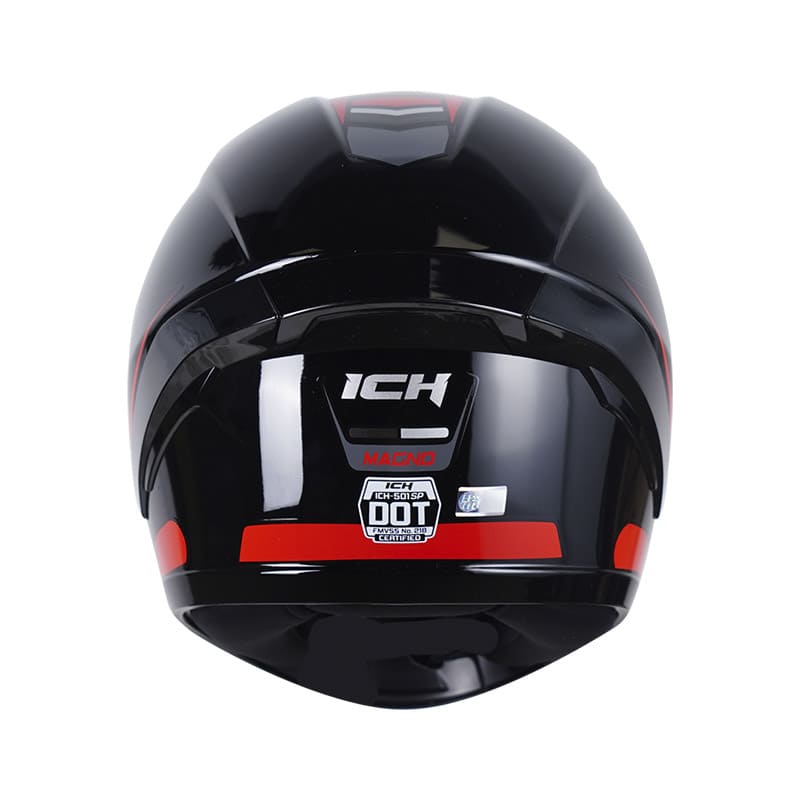 CASCO ICH-501SP MAGNO NEGRO ROJO VISOR HUMO