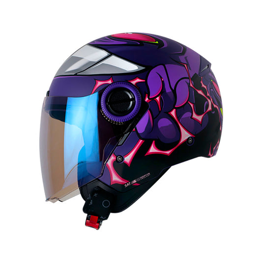 CASCO SHAFT SH-212 SPECTRE MATE MORADO FUCSIA VISOR IRIDIUM