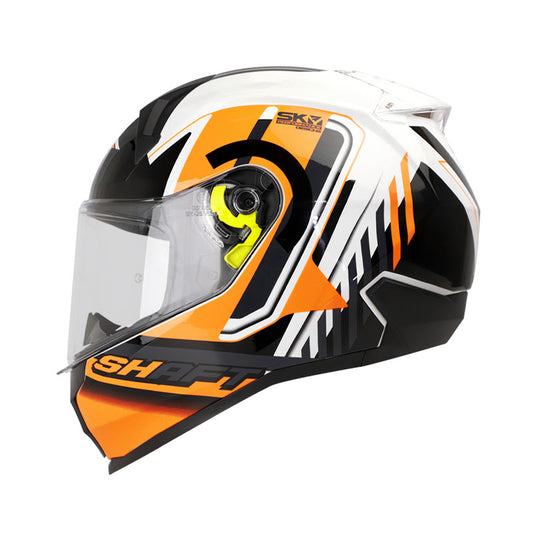 CASCO SHAFT SH-560 DRAME BRILLANTE BLANCO NARANJA NEON