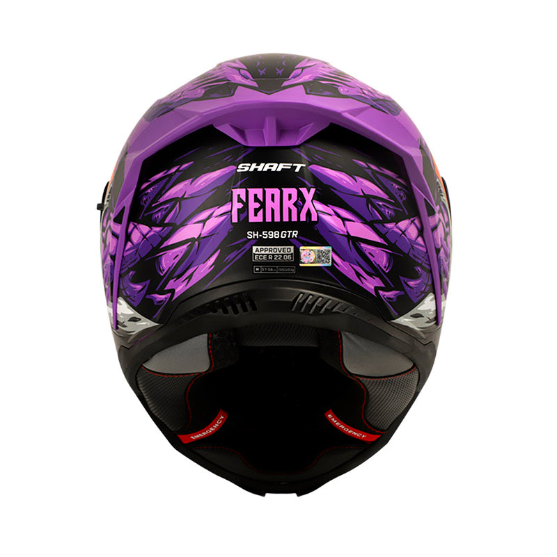 CASCO SHAFT SH-598GTR FEARX MORADO VISOR IRIDIUM