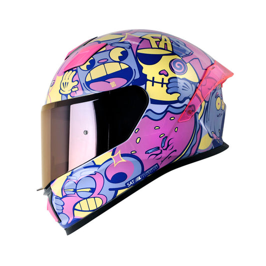 CASCO SHAFT SH-559 DIMON MORADO CLARO ROJO VISOR IRIDIUM