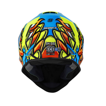 CASCO SHAFT SH-551 TEMPEST MATE AZUL AMARILLO NEON