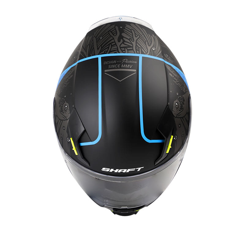 CASCO SHAFT SH-562 WORLD MATE NEGRO AZUL NEON