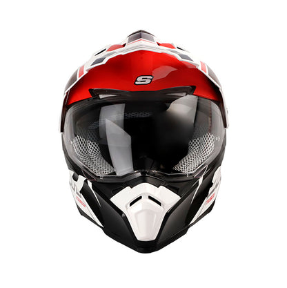 CASCO SHAFT SH-MX380DV REBEL BLANCO ROJO