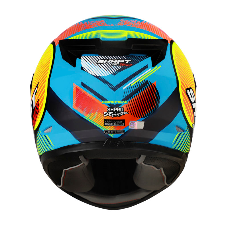 CASCO SHAFT SH-545PRO GEOMETRICA MATE AZUL NARANJA NEON