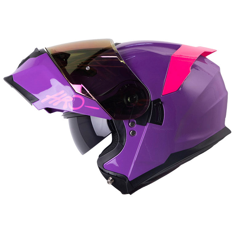 CASCO HRO HRO-3440 DV SOLID MORADO FUCSIA VISOR IRIDIUM MORADO