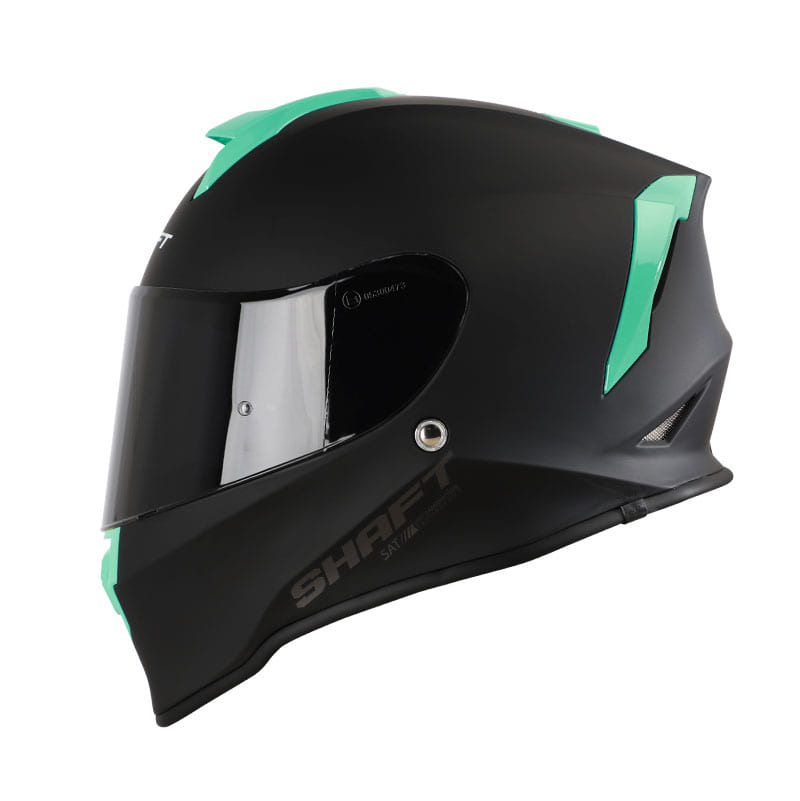 CASCO SHAFT SH-551 SOLID FLOW MATE NEGRO TURQUESA VISOR HUMO