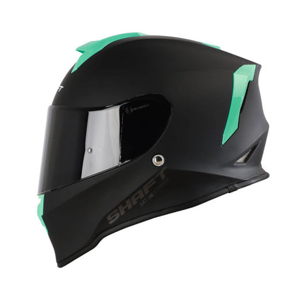 CASCO SHAFT SH-551 SOLID FLOW MATE NEGRO TURQUESA VISOR HUMO