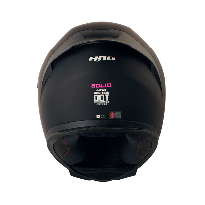 CASCO HRO HRO-511 SOLID MATE NEGRO FUCSIA VISOR IRIDIUM