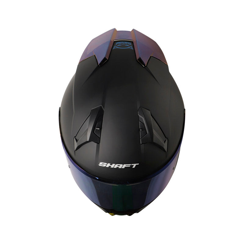 CASCO SHAFT SH-560 SOLID MATE NEGRO AZUL VISOR IRIDUM AZUL