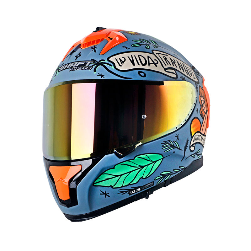 CASCO SHAFT SH-610DV PRO LA BUENA VIDA MATE AZUL VERDE