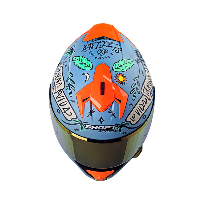 CASCO SHAFT SH-610DV PRO LA BUENA VIDA MATE AZUL VERDE
