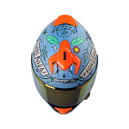 CASCO SHAFT SH-610DV PRO LA BUENA VIDA MATE AZUL VERDE