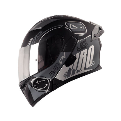 CASCO HRO HRO-3400DV RAZOR MATE NEGRO GRIS VISOR IRIDIUM