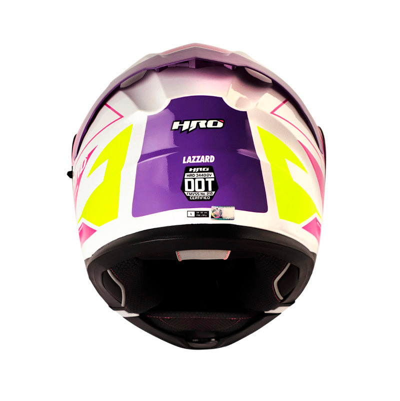 CASCO HRO 3440 DV LAZZAR BRILLANTE BLANCO MORADO NEON