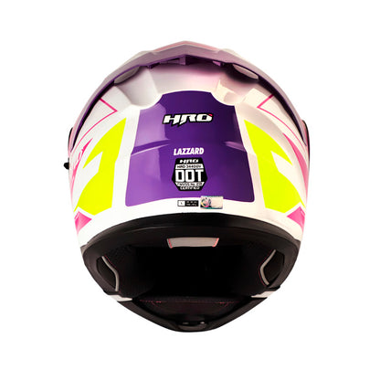 CASCO HRO 3440 DV LAZZAR BRILLANTE BLANCO MORADO NEON