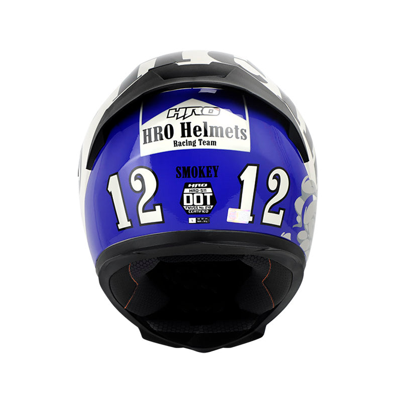 CASCO HRO HRO-511 SMOKEY GRIS AZUL VISOR HUMO