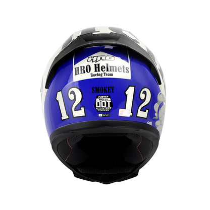 CASCO HRO HRO-511 SMOKEY GRIS AZUL VISOR HUMO
