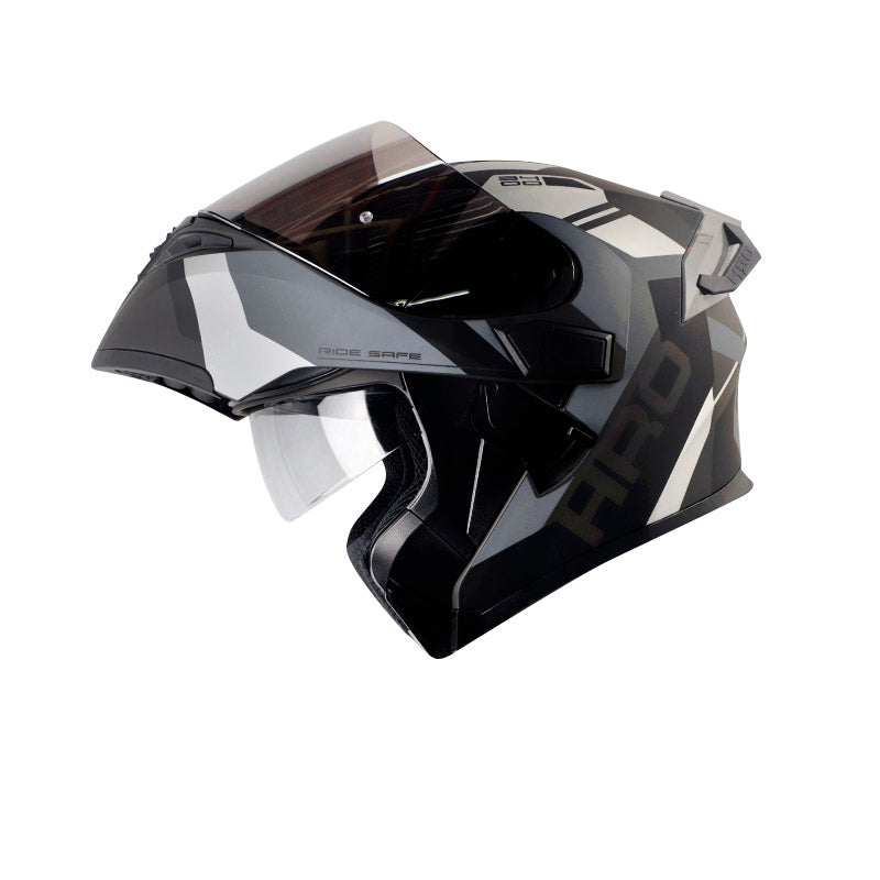 CASCO HRO HRO-3400DV LOU MATE NEGRO7 PLATA VISOR IRIDIUM