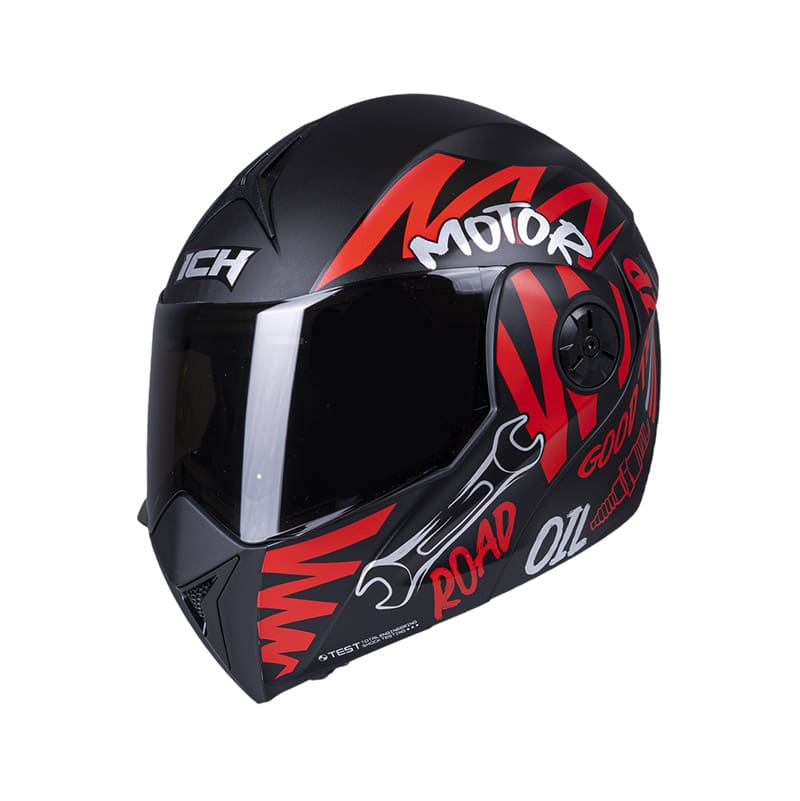 CASCO ICH ICH-3110DV MOTOR MATE NEGRO ROJO VISOR HUMO