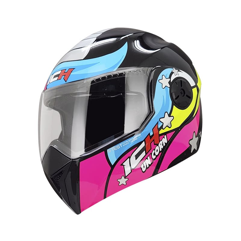 CASCO ICH ICH-3110S UNICORN NEGRO FUCSIA NEON