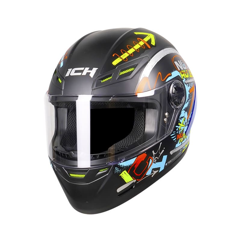 CASCO ICH ICH-501SP BRAAP MATE NEGRO AMARILLO NEON