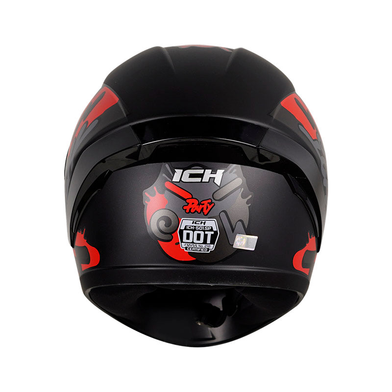 CASCO ICH ICH-501SP PARTY MATE NEGRO ROJO HUMO