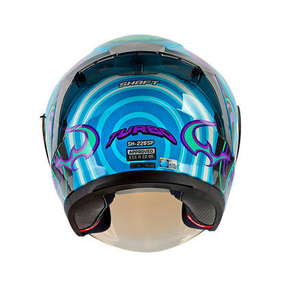 CASCO SHAFT SH-226SP TURBO AZUL CLARO MORADO VISOR IRIDIUM