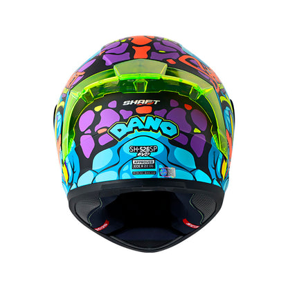 CASCO SHAFT SH-526SP DANO MATE NEGRO AZUL VISOR IRIDIUM AZUL