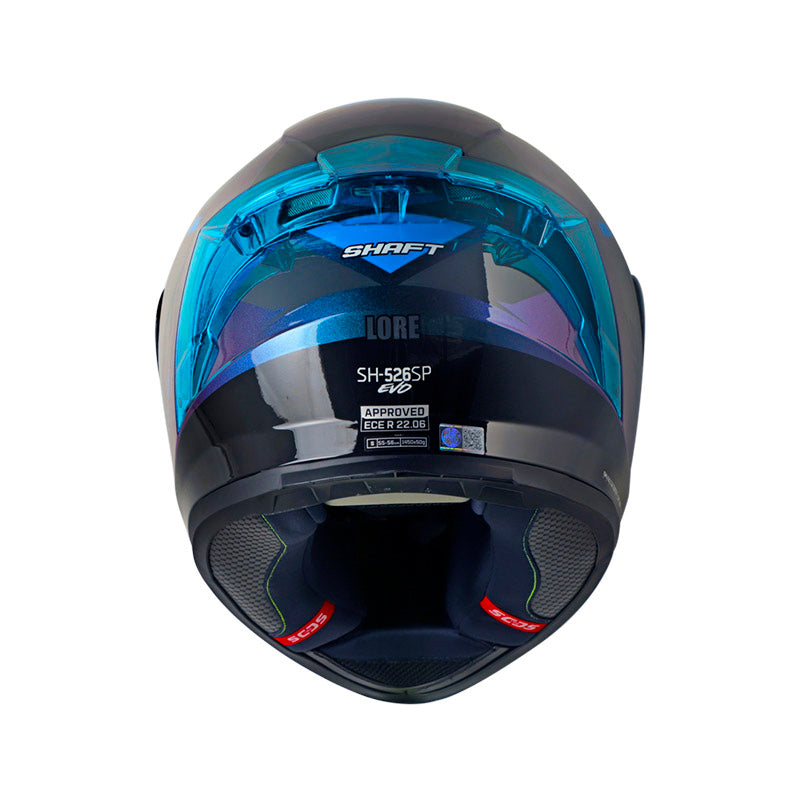 CASCO SHAFT SH-526SP LORE CAMALEON AZUL VISOR HUMO