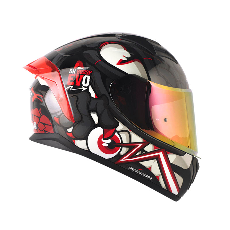 CASCO SHAFT SH-582SP DRAKARYS GRIS ROJO VISOR IRIDIUM
