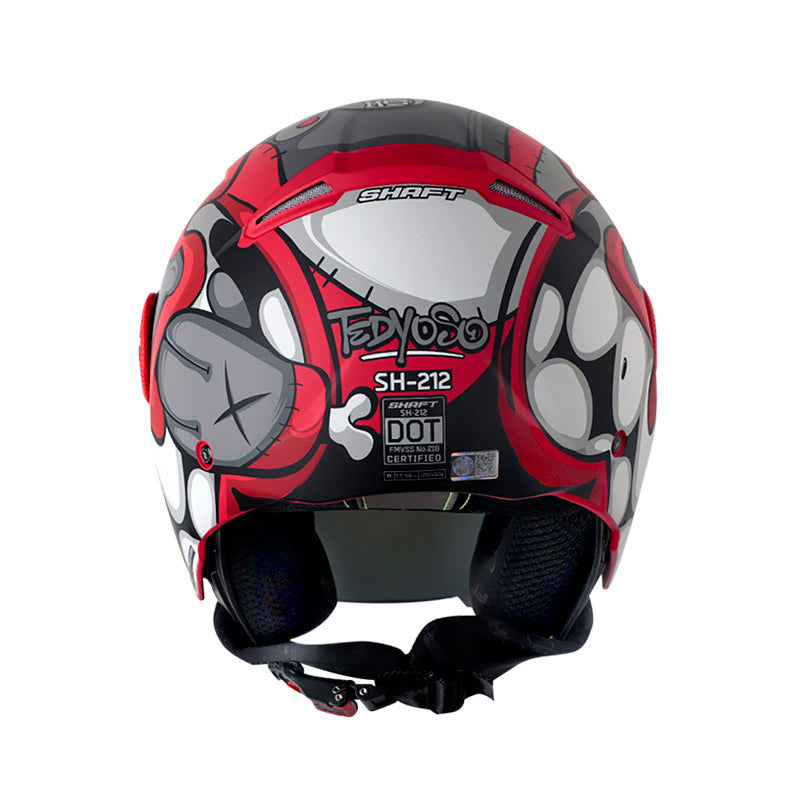 CASCO SHAFT SH-212 TEDYOSO MATE ROJO GRIS VISOR ROJO