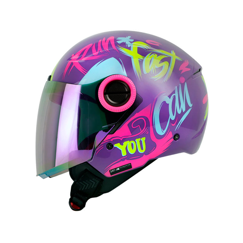 CASCO SHAFT SH-212 DROP BRILLANTE MORADO FUCSIA VISOR HUMO