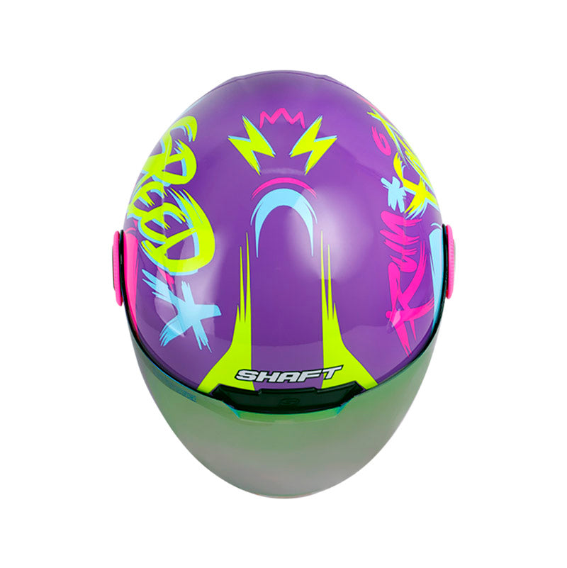 CASCO SHAFT SH-212 DROP BRILLANTE MORADO FUCSIA VISOR HUMO