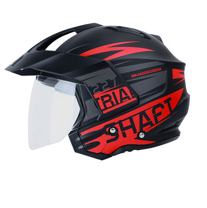 CASCO SHAFT SH-227 SKUARE MATE NEGRO ROJO