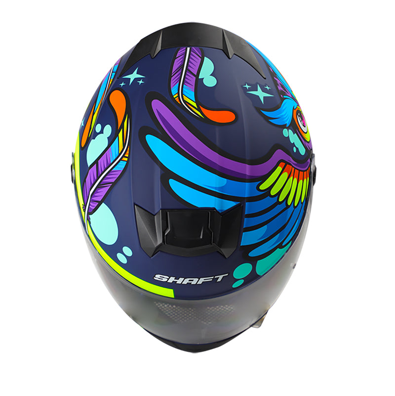 CASCO SHAFT SH-502 OWL AZUL NAVY AMARILLO NEON
