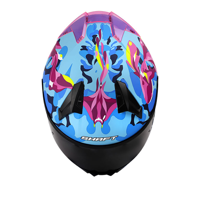 CASCO SHAFT SH-560 AQUARIA MATE AZUL FUCSIA NEON VISOR HUMO