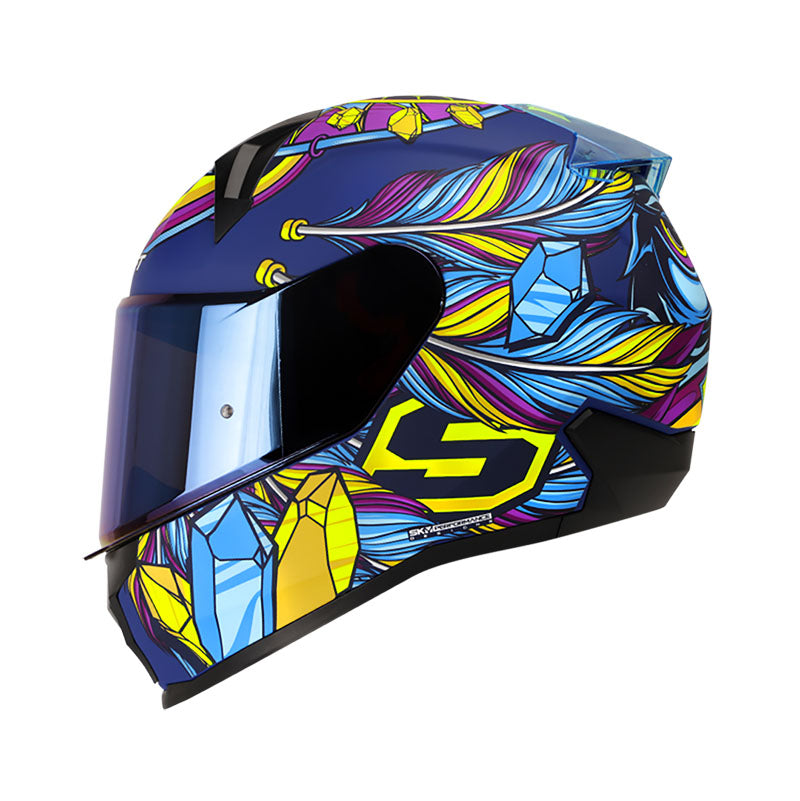 CASCO SHAFT SH-560 DREAM CATCH AZUL MORADO VISOR IRIDIUM