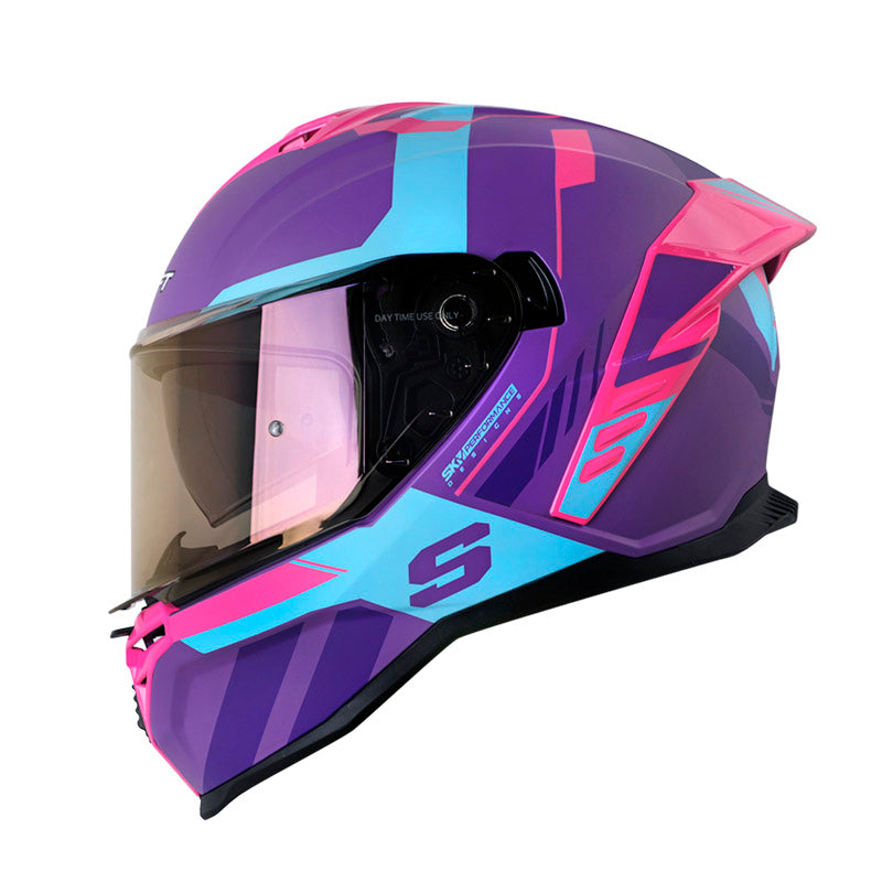 CASCO SHAFT SH-598GTR EMAN MATE MORADO AZUL VISOR IRIDIUM