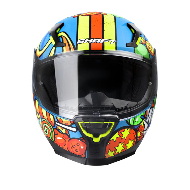 CASCO SHAFT SH-562 TRUE COLOR MATE AZUL AMARILLO NEON