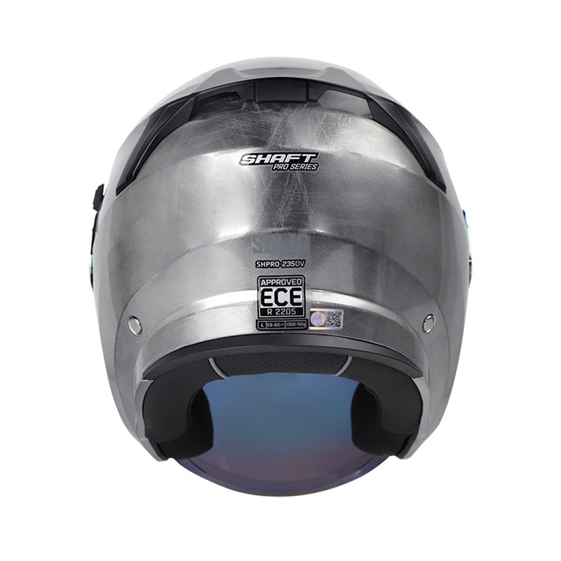 CASCO SHAFT SH-235DV PRO SOLID MATE PLATA VISOR IRIDIUM ROJO